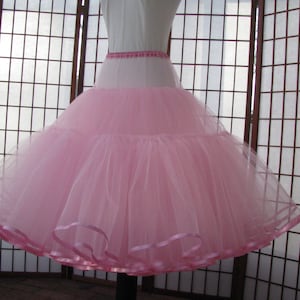 Petticoat Pink Tulle with Ribbon Edge, 8 Layers Custom Order image 1