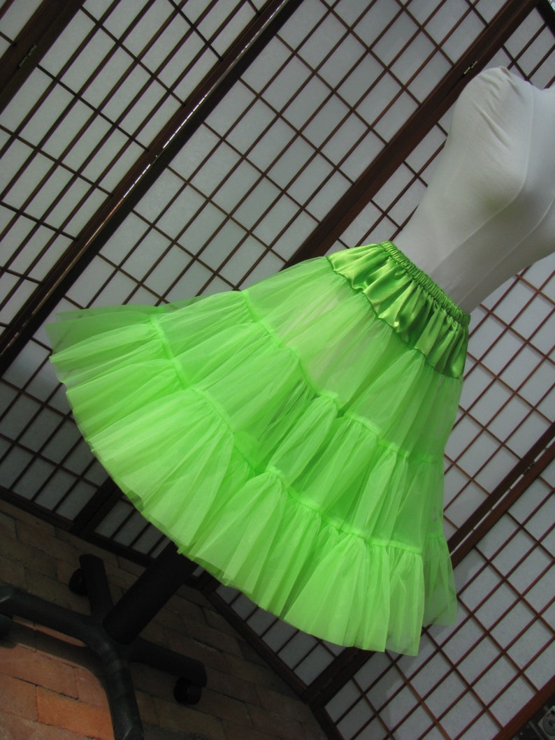 Petticoat Chartreuse Bright Mint Green Organdy, 1 Layer Custom Size, Length Made to Measure, Adults & Children image 6