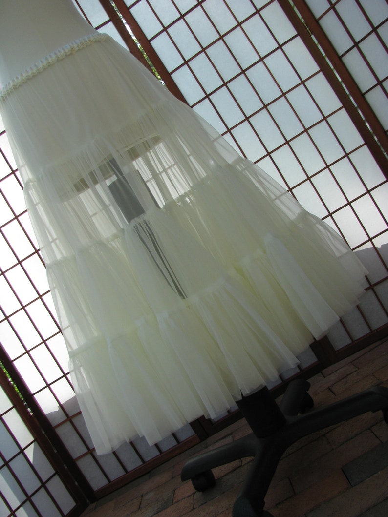 Petticoat Ivory Chiffon, 1 Layer Custom Size, Length, and Colors Made to Measure, Adults & Children image 4