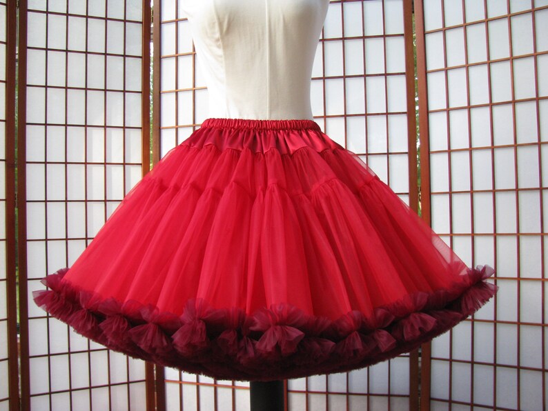Petticoat Red Organdy With Garnet Chiffon Trim 2 Layers | Etsy
