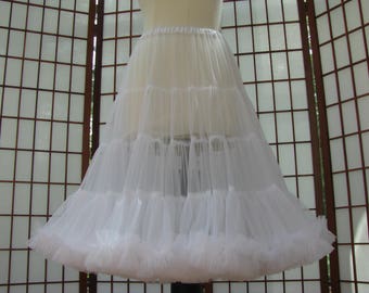 Petticoat White Chiffon -- Custom Size, Length, and Colors -- Made to Measure, Adults & Children