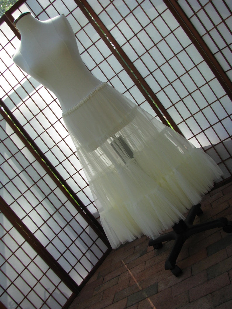 Petticoat Ivory Chiffon, 1 Layer Custom Size, Length, and Colors Made to Measure, Adults & Children image 10