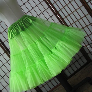 Petticoat Chartreuse Bright Mint Green Organdy, 1 Layer Custom Size, Length Made to Measure, Adults & Children image 4