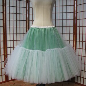 Tulle Skirt Shades of Green Partial Lining 8 Layers Custom Size, Length, and Colors Made to Measure, Adults and Children image 5