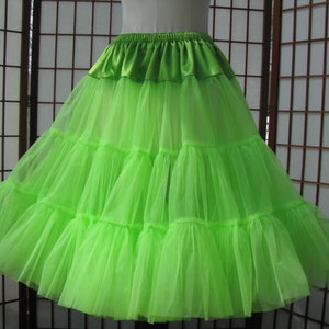 Petticoat Chartreuse Bright Mint Green Organdy, 1 Layer Custom Size, Length Made to Measure, Adults & Children image 9