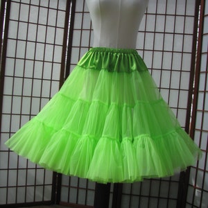 Petticoat Chartreuse Bright Mint Green Organdy, 1 Layer Custom Size, Length Made to Measure, Adults & Children image 8