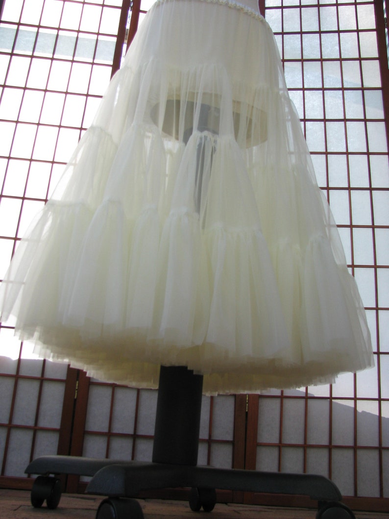 Petticoat Ivory Chiffon, 1 Layer Custom Size, Length, and Colors Made to Measure, Adults & Children image 7