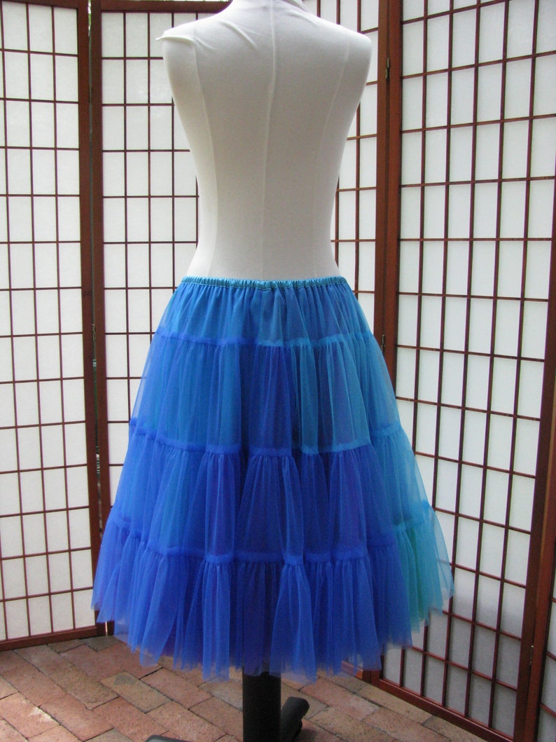 2 Layers Made to Measure Fully Lined Custom Size Length Ocean Blues Chiffon Skirt Adults /& Children and Colors