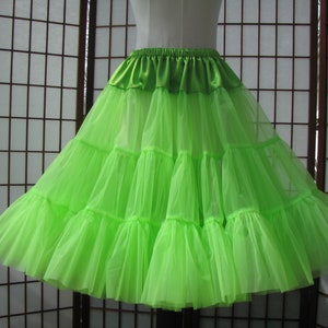 Petticoat Chartreuse Bright Mint Green Organdy, 1 Layer Custom Size, Length Made to Measure, Adults & Children image 3