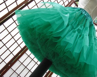 Petticoat Emerald Kelly Green Organdy Single Layer -- Custom Order