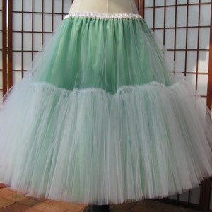 Tulle Skirt Shades of Green Partial Lining 8 Layers Custom Size, Length, and Colors Made to Measure, Adults and Children image 2