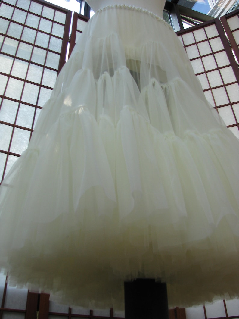 Petticoat Ivory Chiffon, 1 Layer Custom Size, Length, and Colors Made to Measure, Adults & Children image 2