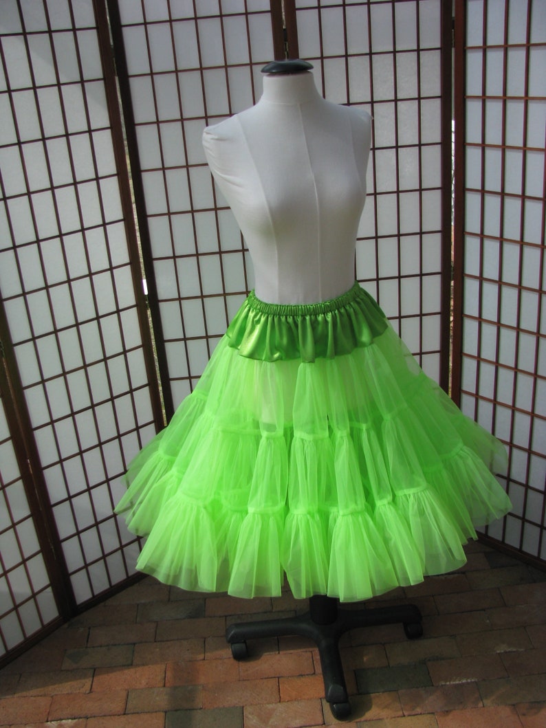 Petticoat Chartreuse Bright Mint Green Organdy, 1 Layer Custom Size, Length Made to Measure, Adults & Children image 5