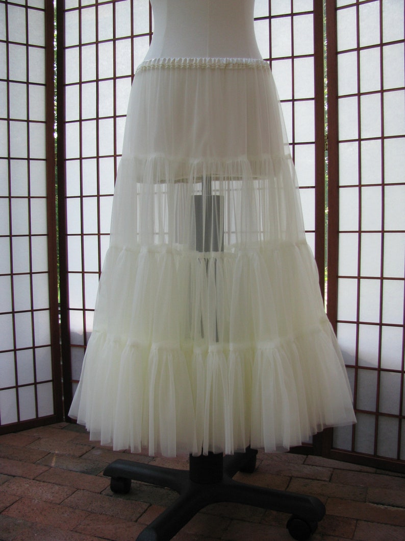 Petticoat Ivory Chiffon, 1 Layer Custom Size, Length, and Colors Made to Measure, Adults & Children image 1