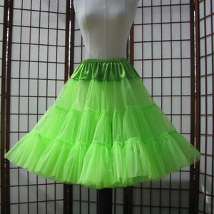 Petticoat Chartreuse Bright Mint Green Organdy, 1 Layer Custom Size, Length Made to Measure, Adults & Children image 1