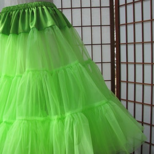 Petticoat Chartreuse Bright Mint Green Organdy, 1 Layer Custom Size, Length Made to Measure, Adults & Children image 7