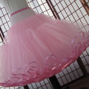 Petticoat Pink Tulle with Ribbon Edge, 8 Layers Custom Order image 9