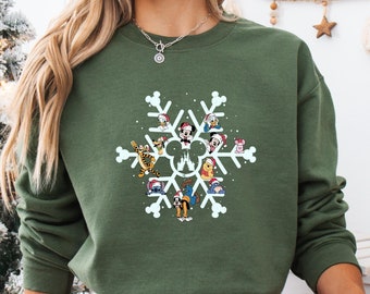 Disney Snowflake Christmas Sweatshirt, Disneyland Xmas Shirt, Magic Kingdom Holiday Shirt, Mickey Snowflake T-Shirt, Disney Christmas Trip