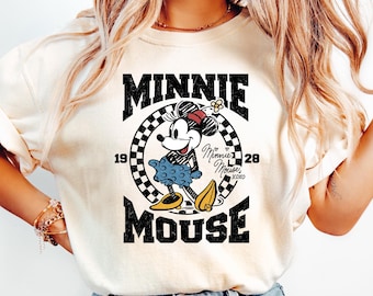 Vintage Retro Mickey Minnie Checkered Shirt, Disney Checkered Shirt, Disney Trip Shirt, Mens Womens Disney Shirt, Vintage Mickey Shirt