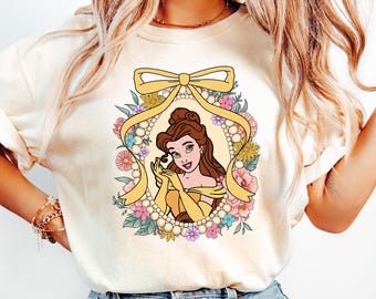 Disney Belle Shirt, Disney Castle, Watercolor, Disney Princess Belle Shirt, Minnie Mouse Head Themed, Disney Matching, Princess Belle Shirt