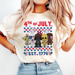 4th Of July Star Wars Shirt, Disney Fourth Of July Star Wars Shirt, Family Fourth Of July Shirt, Star Wars Character 4th Of July Shirt