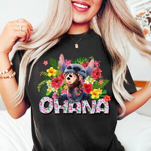 Disney Lilo & Stitch Ohana Means Family Shirt, Disney Stitch Shirt, Aloha Hawaii Tee, Magic Kingdom, Disneyland Family Matching Trip T-shirt