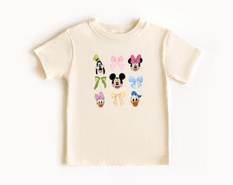 Mickey and Friends Shirt, Minnie Bow Coquette Shirt, Womens Disneyworld T-Shirt, Bow Pluto Daisy Donald Shirt, Cute Disney Top Shirt