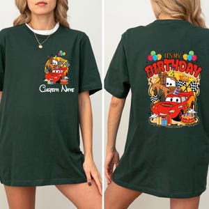 Lightning McQueen Birthday Boy Tee, Disney Custom Cars Birthday Shirt, Disneyland Family Matching Sweatshirt, Disneyworld Vacation Tee afbeelding 4