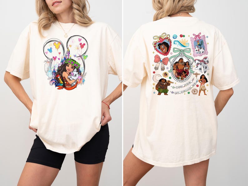 Disney Moana Family Coquette Bow Shirt, Disneyworld Moana Princess Sweatshirt, WDW Princess Tee, Disney Family Vacation Shirt, Moana T-Shirt imagem 1