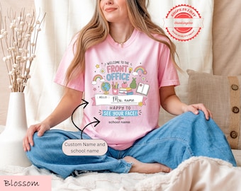 Comfort Colors Personalized Front Office Shirt, Custom School Staff Tee, Receptionist Appreciation Gift