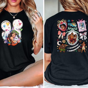 Disney Moana Family Coquette Bow Shirt, Disneyworld Moana Princess Sweatshirt, WDW Princess Tee, Disney Family Vacation Shirt, Moana T-Shirt imagem 4