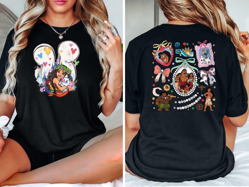Disney Moana Family Coquette Bow Shirt, Disneyworld Moana Princess Sweatshirt, WDW Princess Tee, Disney Family Vacation Shirt, Moana T-Shirt imagem 4