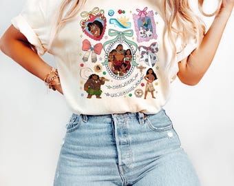 Disney Moana Family Coquette Bow Shirt, Disneyworld Moana Princess Sweatshirt, WDW Princess Tee, Disney Family Vacation Shirt, Moana T-Shirt