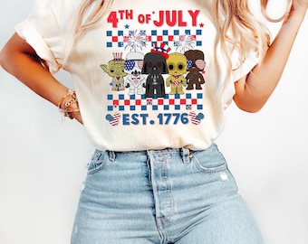 4th Of July Star Wars Shirt, Disney Fourth Of July Star Wars Shirt, Family Fourth Of July Shirt, Star Wars Character 4th Of July Shirt