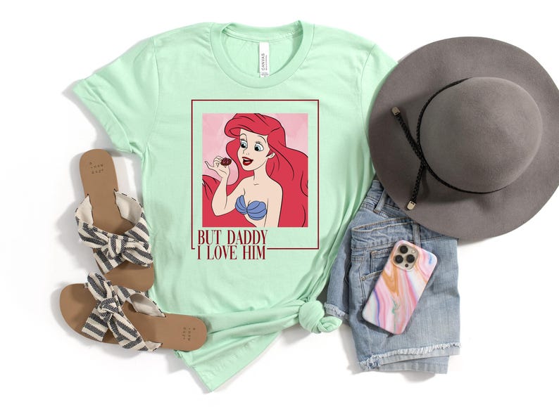 Ariel Shirt, Disney Princess Shirt, Ocean Fantasy Top, Little Mermaid T-Shirt, But Daddy I Love Him Tee, Retro Cartoon Sweatshirt afbeelding 4