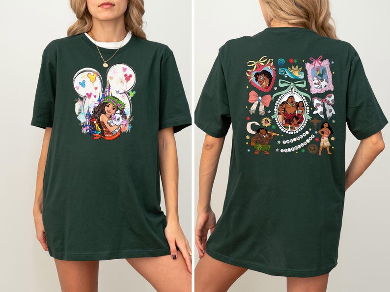 Disney Moana Family Coquette Bow Shirt, Disneyworld Moana Princess Sweatshirt, WDW Princess Tee, Disney Family Vacation Shirt, Moana T-Shirt imagem 2