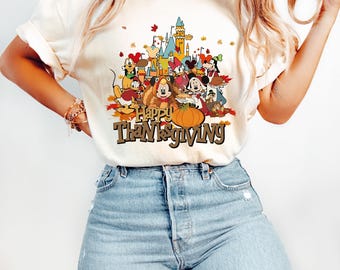 Disney Mickey Mouse and Friends Thanksgiving Shirt, Happy Thanksgiving Holiday Shirt Minnie Donald Goofy Daisy, Gift For Thanksgiving