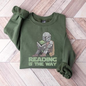Star Wars Shirt, Vintage Star Wars Sweatshirt, Reading Is The Way Shirt, Star Wars Disney Shirt, Mandalorian T-shirt, Disney Yoda Shirt image 2
