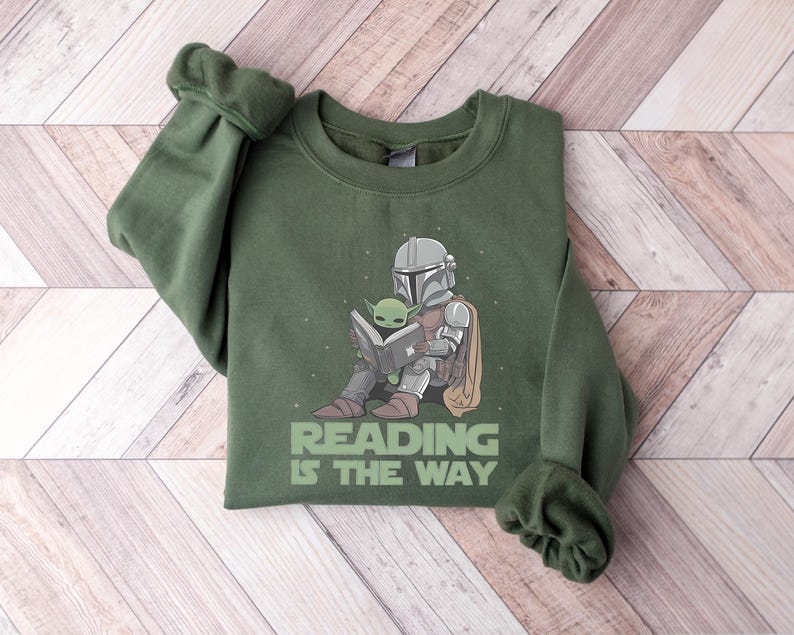 Star Wars Shirt, Vintage Star Wars Sweatshirt, Reading Is The Way Shirt, Star Wars Disney Shirt, Mandalorian T-shirt, Disney Yoda Shirt image 2