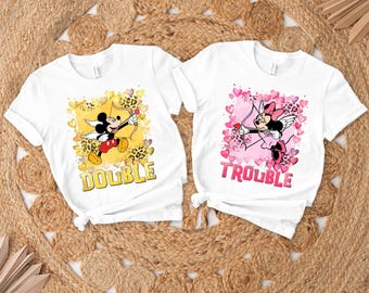 Where I Go Trouble Follows Shirt, Funny Matching Couple Disney World, Valentines Day Mickey and Minnie Shirt, Disney Trip 2026