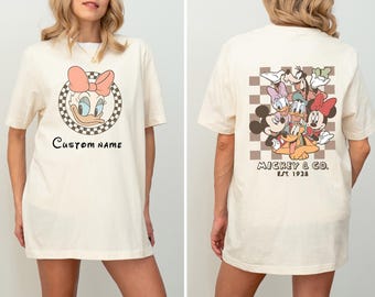 Personalized Disney Checkered Shirt, Mickey and Co 1928 Shirt, Mickey and Minnie Checkered Shirt, Checkered Mickey Shirt, Disneyland Shirt