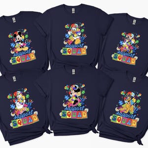 Disney Support Squad Autism Shirt, Disney Autism Awareness Tee, Autism Crew, Autism Support Shirt, Autism Teacher Gift,Disney Characters Tee
