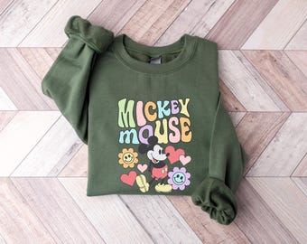 Disney Classic Mickey Mouse Pose Sweatshirt, Mickey Hoodie, Disneyland Holiday Vacation T-Shirt, Disney Retro T-Shirt