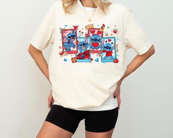 Stitch Angel Disney Couple Shirt, Disney Valentine's Day T-Shirt, Angel Stitch Valentine Sweater, Disney Love Tee, Disney Honeymoon Shirt
