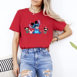 Camiseta de Stitch para San Valentín, camiseta de Disney para San Valentín, camiseta de Lilo y Stitch, sudadera de Disney, camiseta de Stitch, camiseta de Stitch y Ángel imagen 1