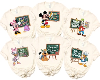 Disneyland Back To School Shirt, Mickey & Friends First Day of School Shirt, Happiest Teacher On Earth Shirt, Disneyland Kindergarten Shirt
