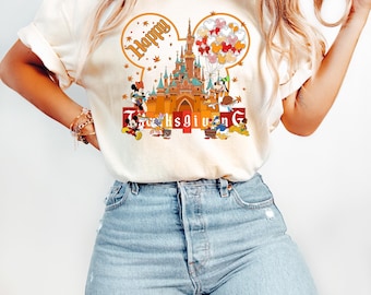 Disney Mickey Mouse and Friends Thanksgiving Shirt, Happy Thanksgiving Holiday Shirt Minnie Donald Goofy Daisy, Gift For Thanksgiving