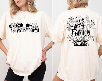 Disney 2026 Family Vacation Shirt, Disneyworld Mickey And Friends, Disney Matching Tee,  Disney Family 2026 Shirts, Retro Disneyworld Trip