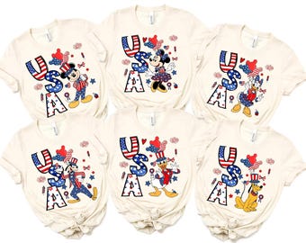 Disney 4th Of July Shirt, Mickey 4th Of July Shirt, 4th Of July Family Shirt, Mickey Mouse and Friends 4th July Shirt, Disney USA Shirt