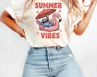 Stitch Summer Vibes T-Shirt, Stitch Summer Shirt, Summer Vibes Shirt, Disney Summer Shirt, Disney Vacation Shirt, Disney Family Shirt